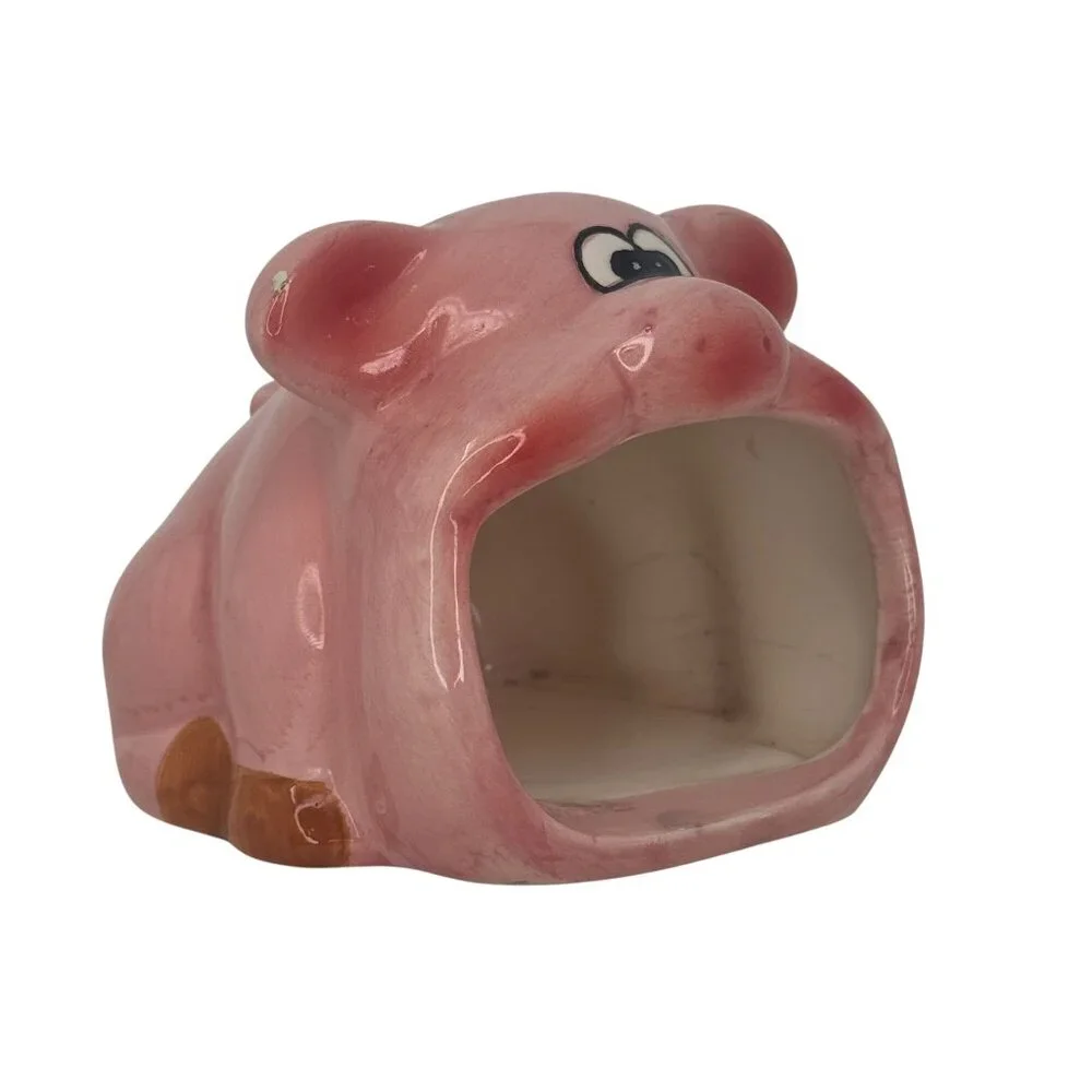 Vintage 1950's Pink Piggy Pig Kitchen Sponge Holder 3" Retro Whimsical - Picture 5 of 8